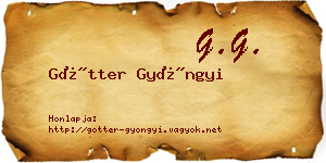 Götter Gyöngyi névjegykártya